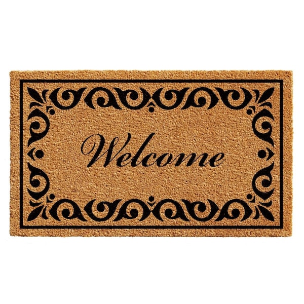 Configuracion 17 x 29 in. Breaux Welcome Rectangular Doormat Natural & Black CO3357257 - main